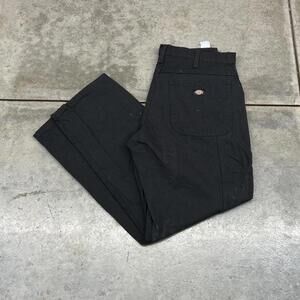 vintage dickies relaxed baggy fit faded black dungaree cargo pants size 38 x 30